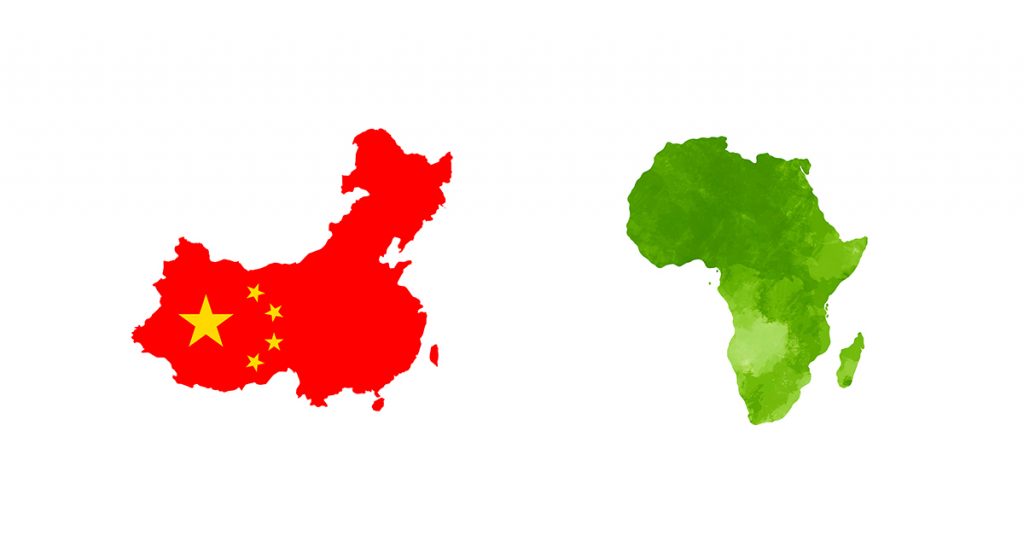 China and Africa map